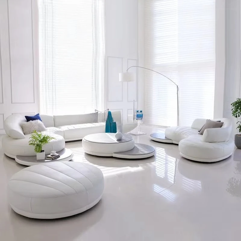 

Luxury Modern Living Room Furniture Sofa Set Leather Large Leather Sofa Set