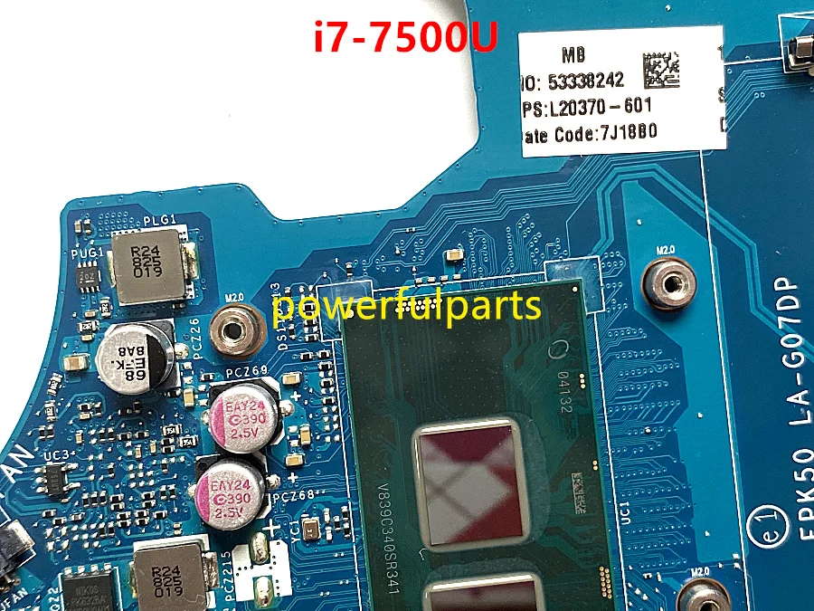 Imagem -05 - Placa-mãe On-board Trabalhando Bom para hp 250 g7 15-da L20373601 L20370-601 Epk50 La-g07dp i3 i7 Bom