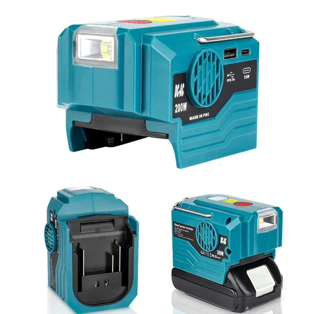 AC 220V dla Makita/Bosch/Dewalt/Milwaukee 18V akumulator litowy inwerter 200W inwertor moc LED