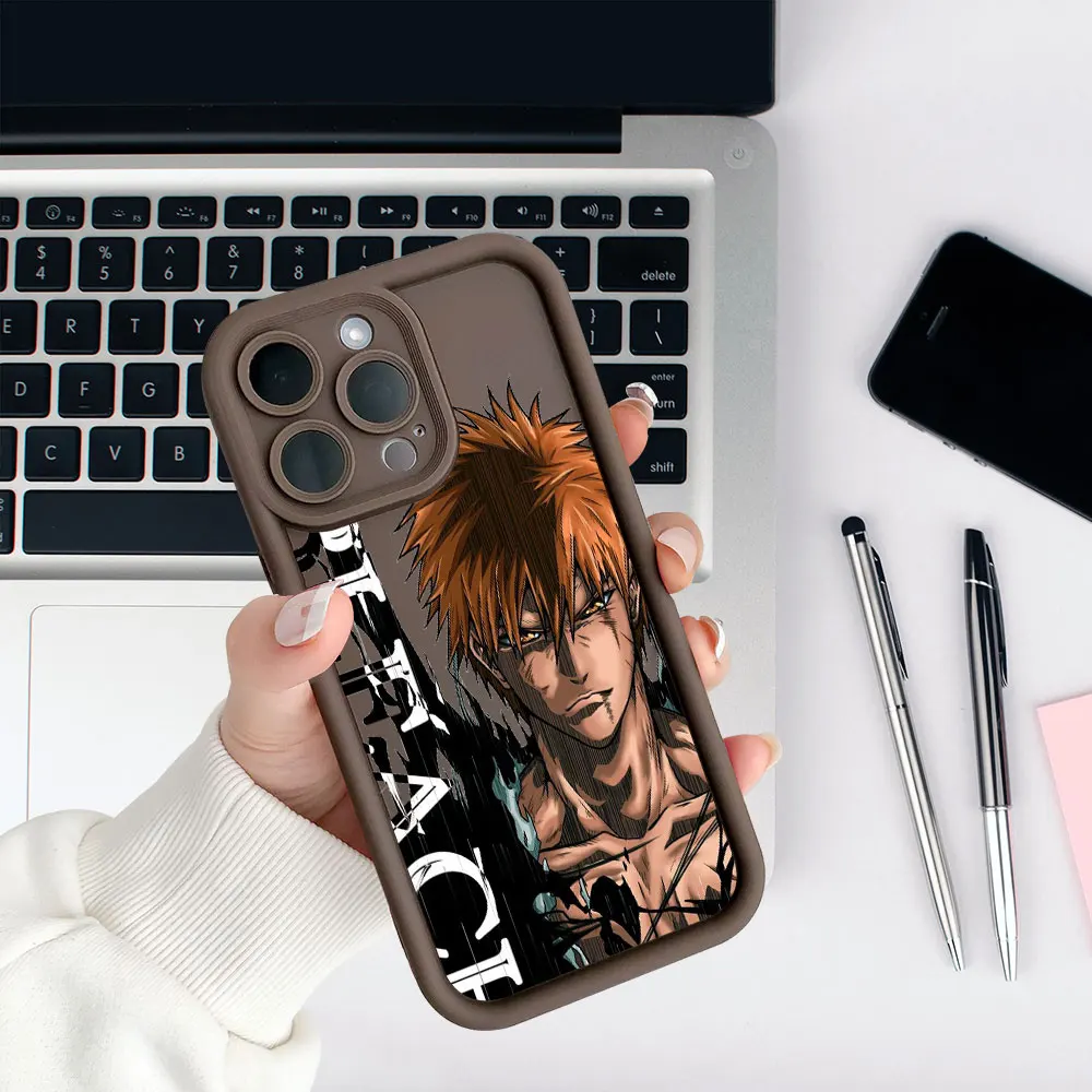 حافظة هاتف بليتش كوروساكي إيتشيغو جريمجو جاك لهاتف ريدمي نوت 14 13 12 ProPlus 12s 11 10 9 9s Pro غطاء سيليكون سائل