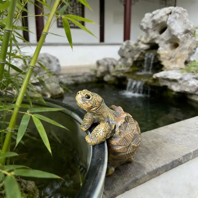 Tortoise Figure Plant Pot Hanger, Resin Hanging Turtle Statue Plant Decorations Cute Turtle Statue Figurines Planter Pot Hangers view 6
