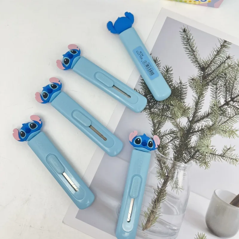 Disney Stitch Utility Knife Cute Cartoon Stainless Steel Paper Cutting Craft Knife Child Safety Elastic Knife Stationery Gifts