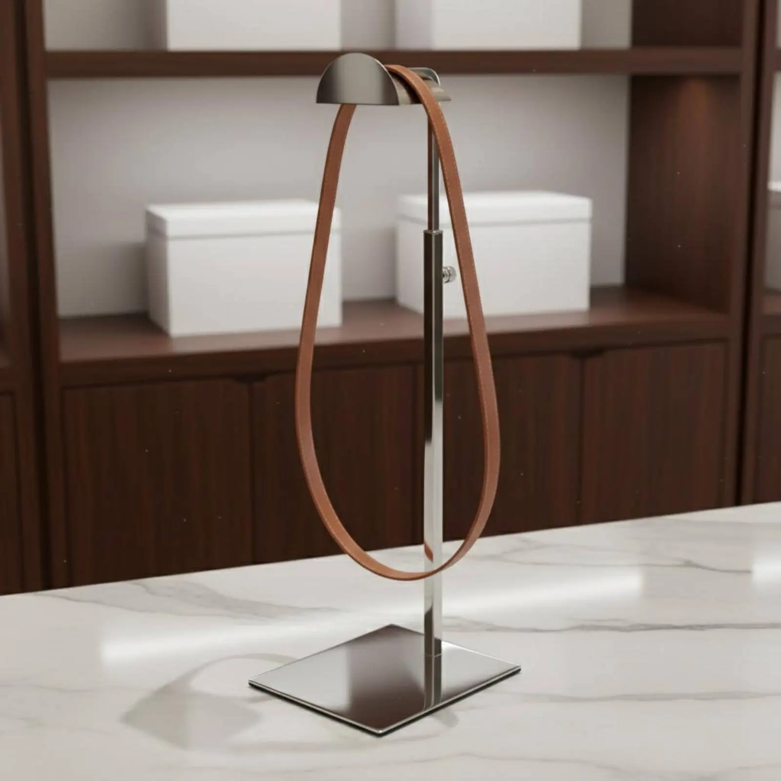 

Stainless Steel Handbag Rack Modern Design Metal Bag Holder Metal Handbag Holder Sturdy Duty Countertop Bag Stand Versatile Use