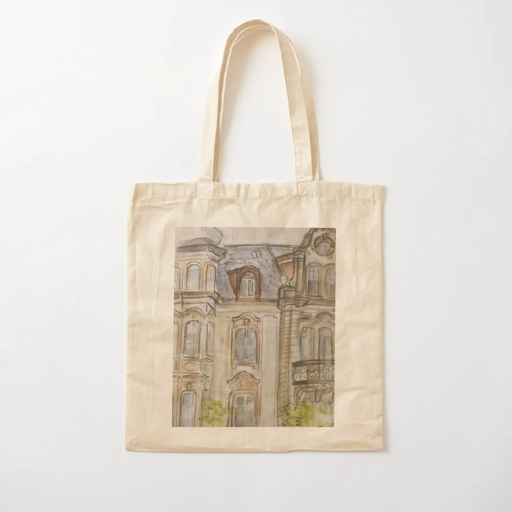 

artistic, old house/building drawing (vintage) Tote Bag Women bags Shopping bags large size bags Women's shopper Canvas Tote Bag