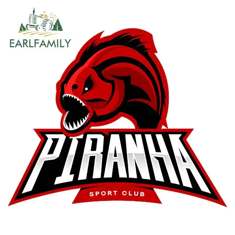 EARLFAMILY 13cm x 10.6cm for Piranha Motorcycle Car Stickers Vinyl Car Sticker Bumper Decoration Car Accessories 3D Decal