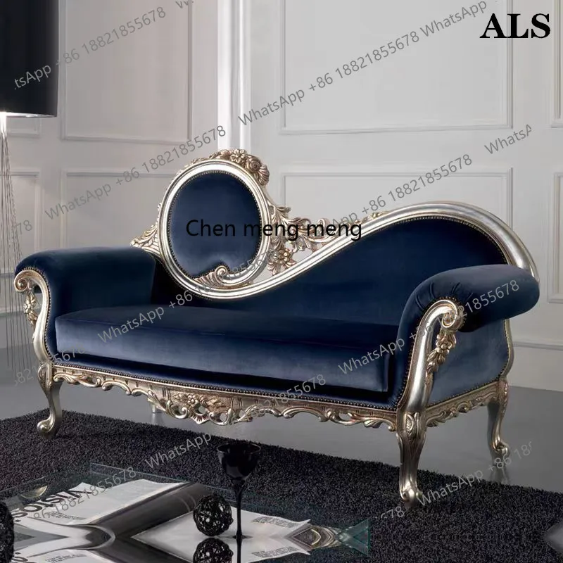 

French Style Imperial Concubine Bedroom Bed End Stool Carved Toffee Chair European Style Neoclassical Sofa Beauty Couch