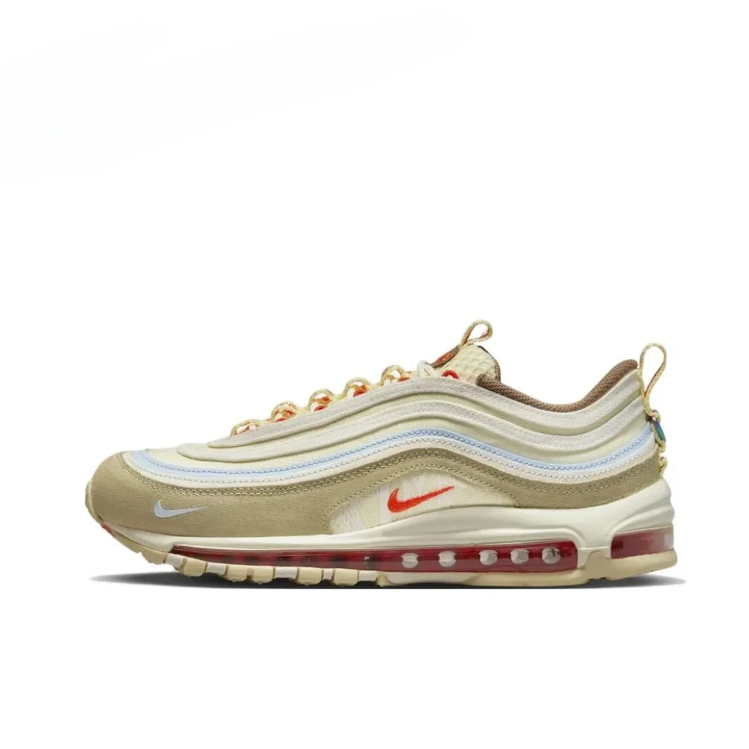 Nike New Air Max 97 Low Unisex Sneakers Breathable and comfortable clunky shoes Cushioning and wear resistance Brown Trend