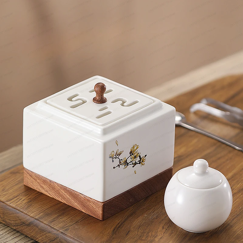 Ceramic Electronic Incense Burner, Temperature Control Timing Incense Burner, Bedroom Study Essential Oil Incense Burner