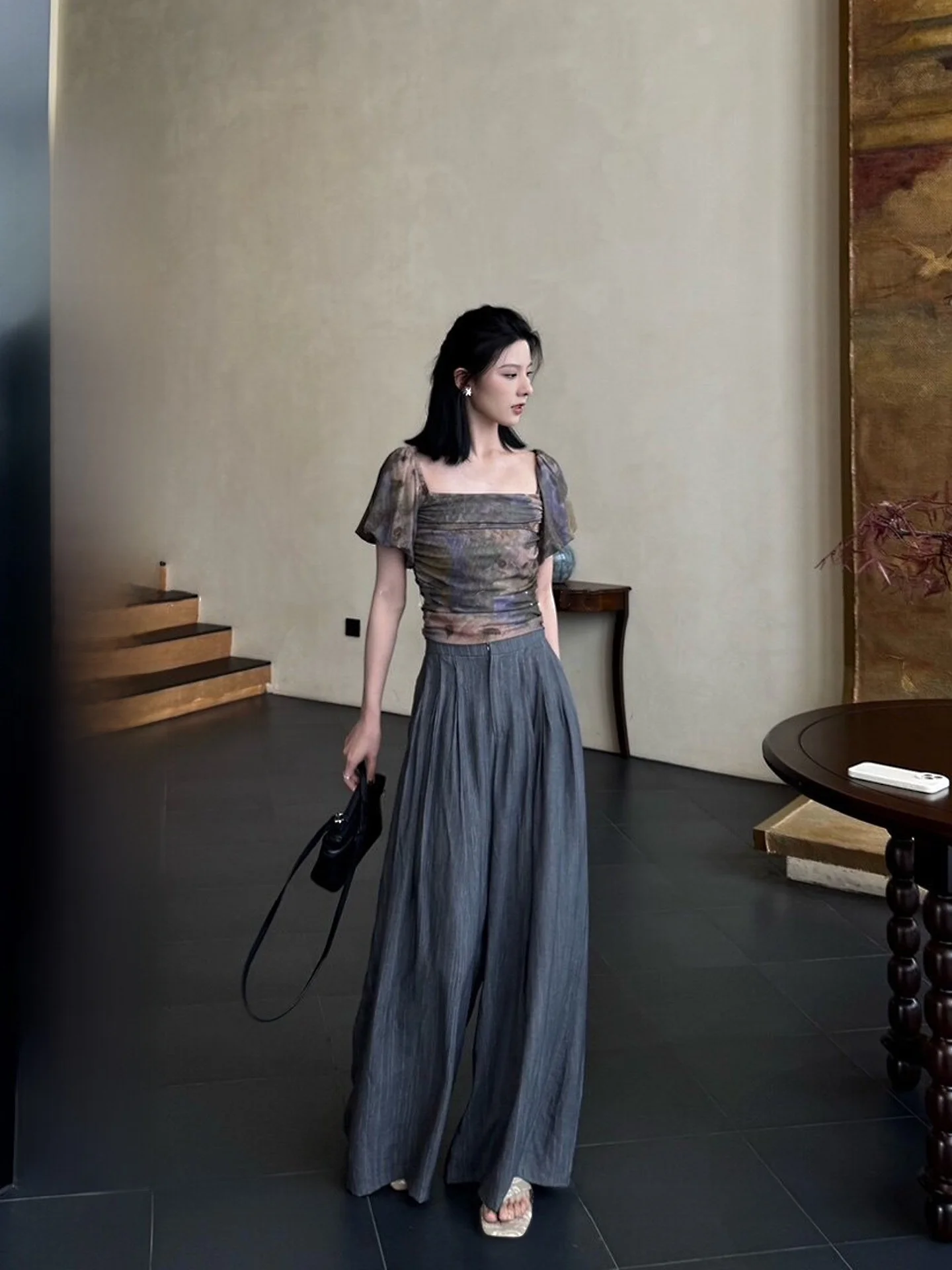 

High Waist Draped Loose Casual Pants Qingsheng Pants Wide Leg Pants Pleated Lazy Style Women's Fashion Straight Leg Trousers