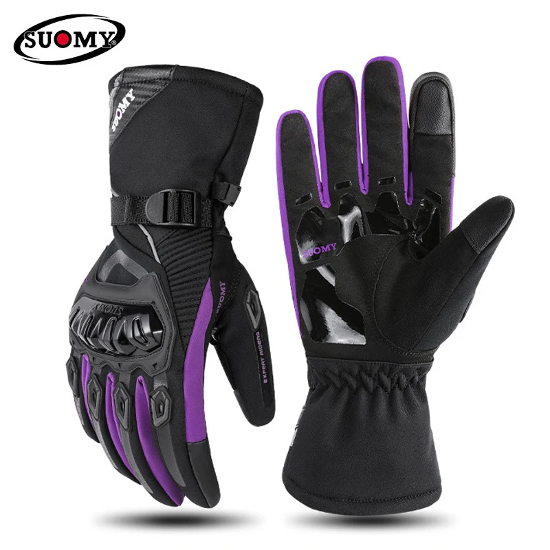 SUOMY Motorcycle Gloves Women Waterproof Windproof Winter Warm Moto Biker Gloves Motorbike Riding Touch Screen Gant Moto Guantes