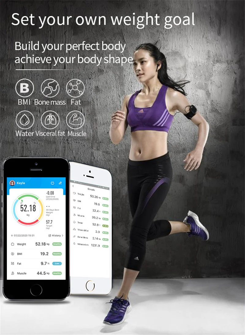 Intelligent Body Fat Scale, a Simple and Practical Digital Scale that can be Connected to a Mobile Digital Bathroom Scale to Dis