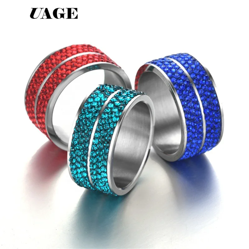 UAGE  Wedding Rings for Women Men Couple Promise Band Stainless Steel Anniversary Engagement Jewelry Alliance Bijoux