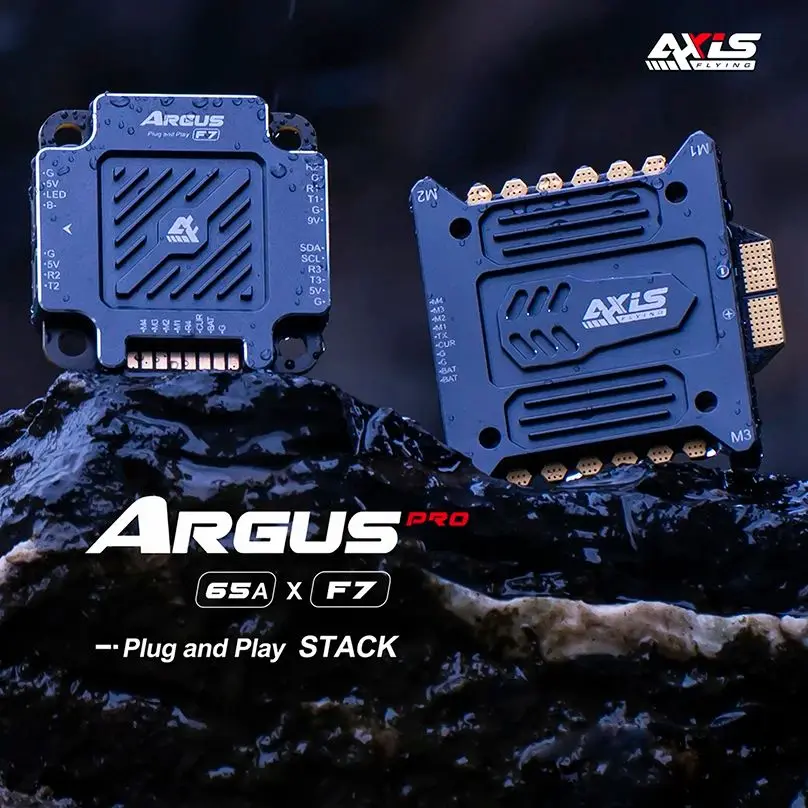 AXISFLYING Argus-PRO F7 Plug And Play Flight Controller 55A / 65A ESC Mini STACK CNC Metal Protective Shell 16M Black Box