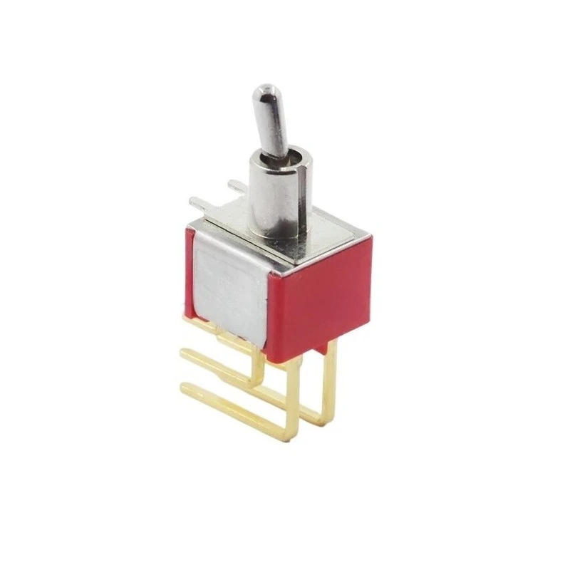 MTS-202-C4-NO Bent Pin Toggle Switch 6Pin 2 Position Gold Plated Side Mount Rocker Switch