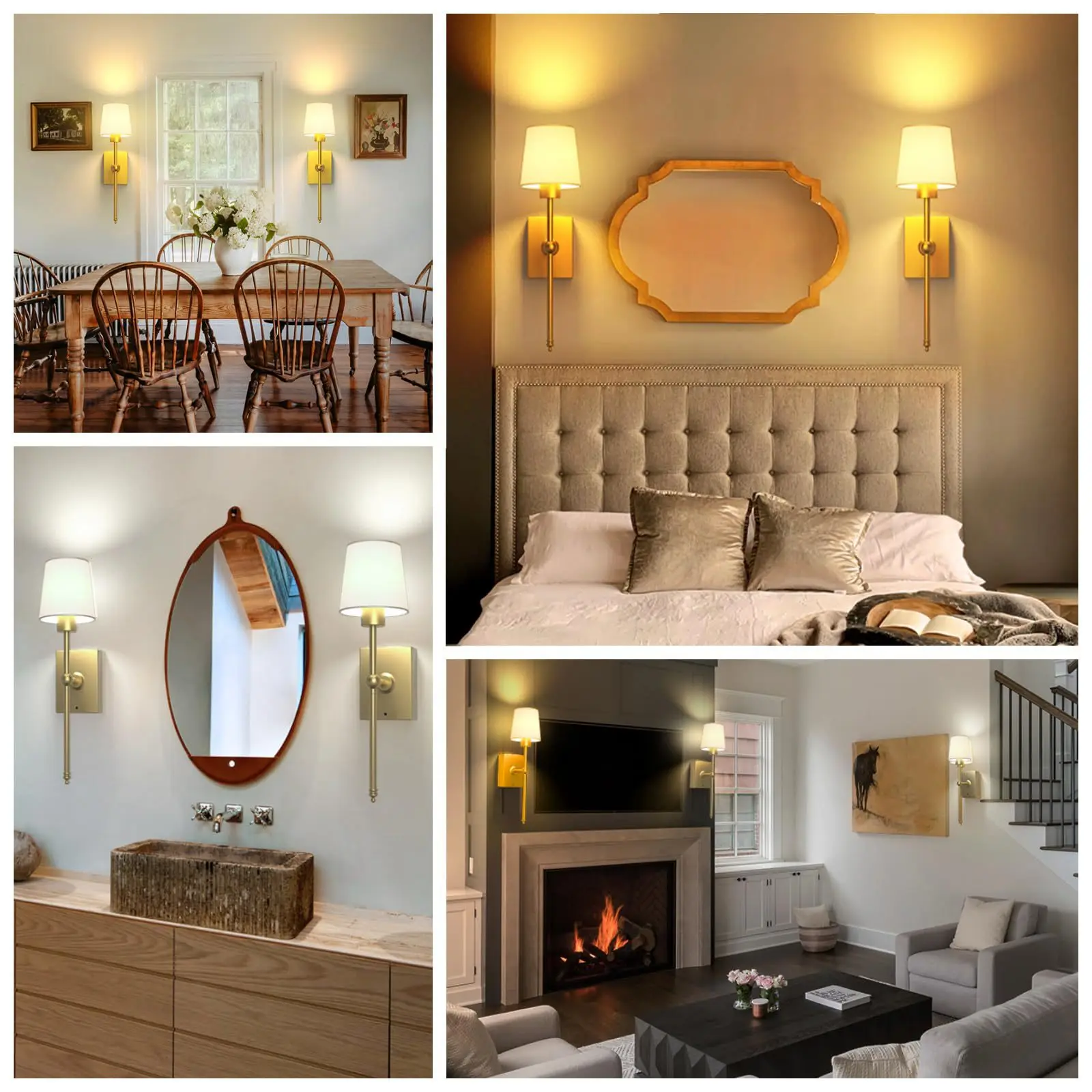 Battery-Powered Modern Wall Lamp Set of 2,Black 6000mAh Dimmable LED Lamp with Remote Control,Suitable for Living Room Bedroom