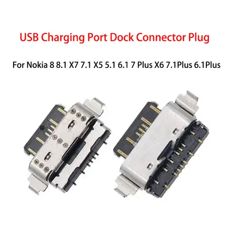 10PCS USB Charging Port Charger Dock Connector Plug For Nokia 8 8.1 X7 7.1 X5 5.1 6.1 7 Plus X6 7.1Plus 6.1Plus