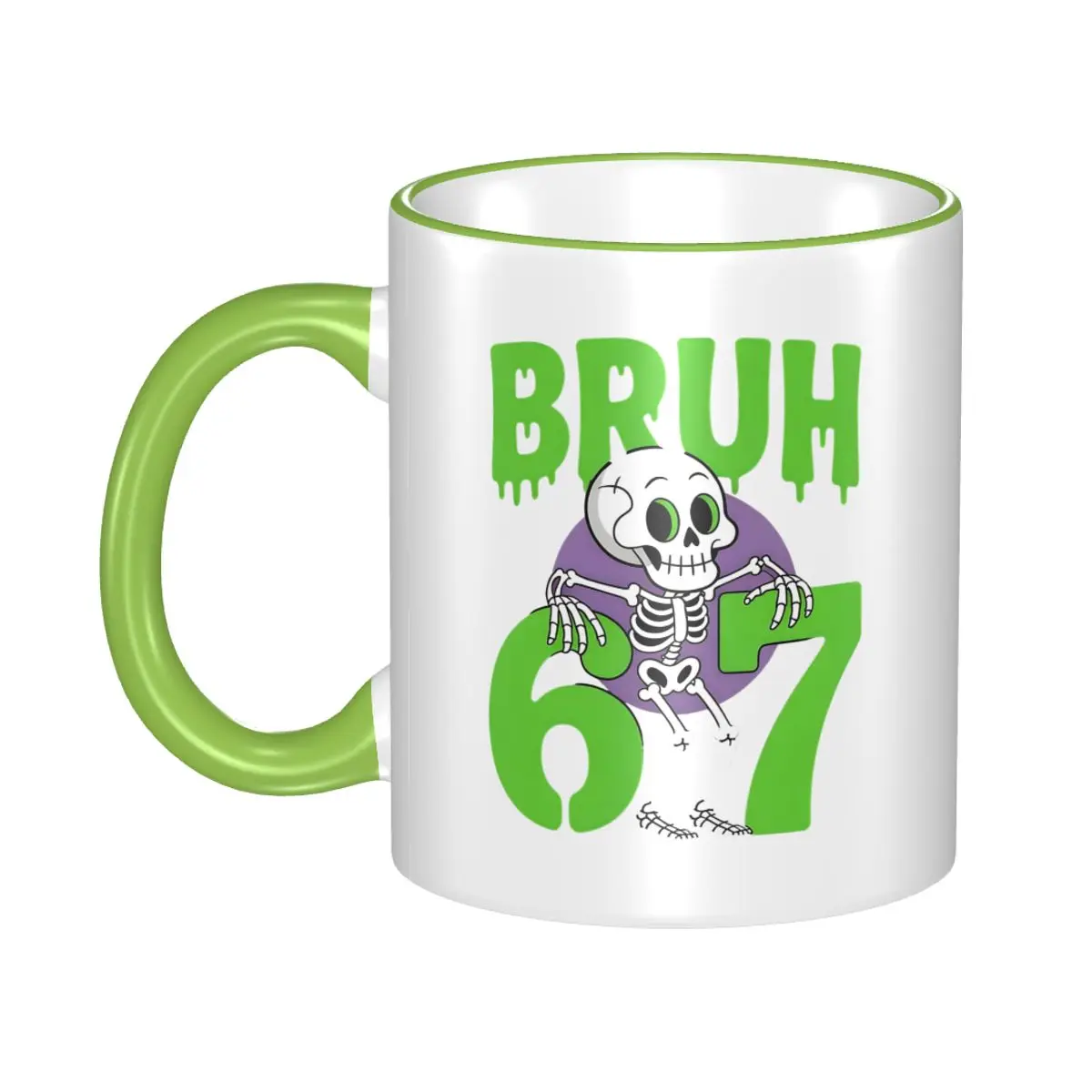 

Bruh 67 Six Seven Coffee Mug Funny 6-7 Brainrot Meme Cup For Home