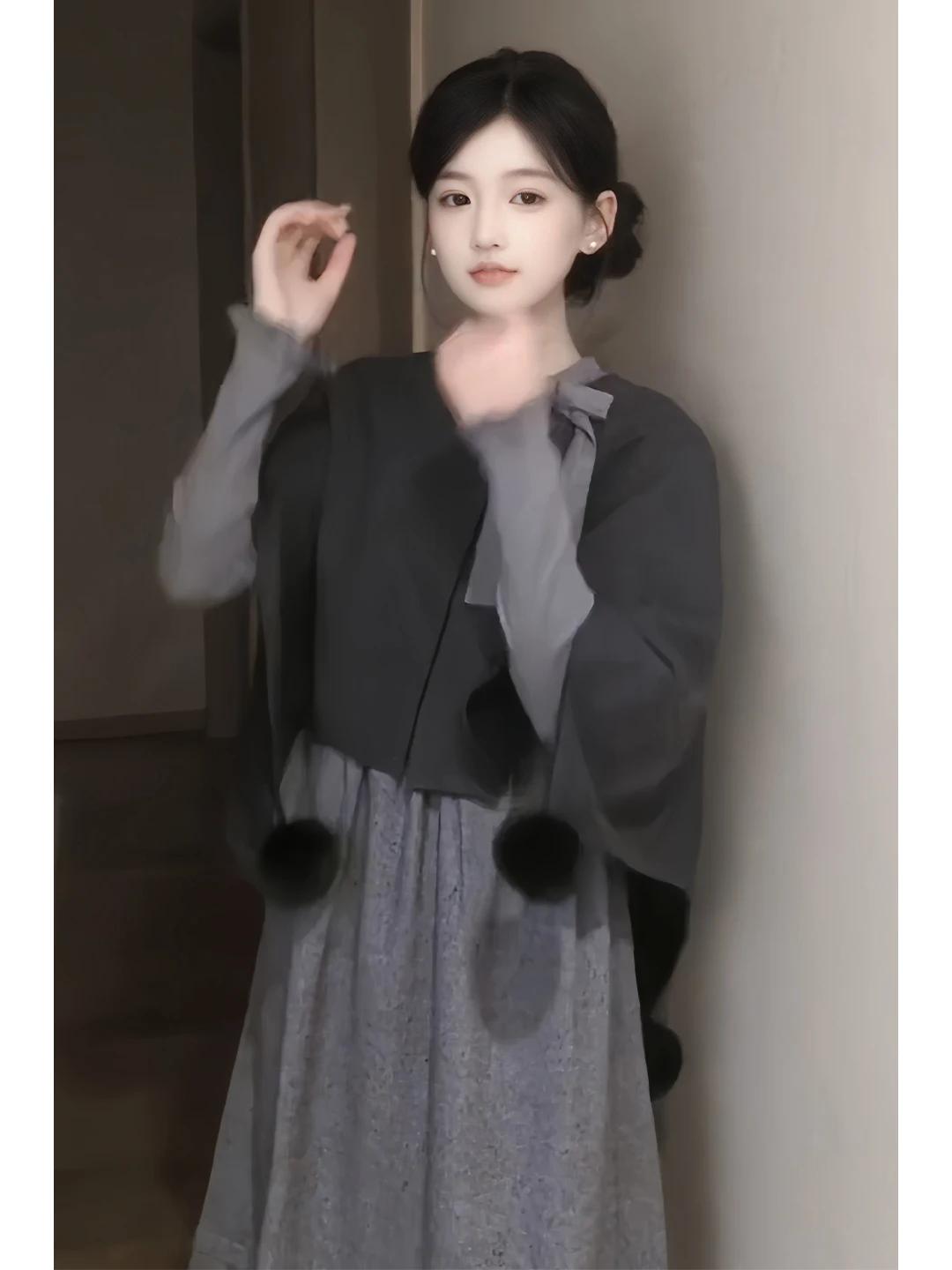 

Korean Sle Women's Faion Set High Waist Long Sve round Ne Sweater And Skirt Two Piece Set Autumn Winter Casual Wear