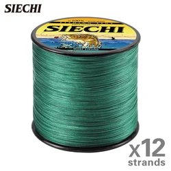 SIECHI X12 Braid Fishing Line Super Strong 12 Strands Japanese Multifilament Smooth PE Fly Carp Wire 300M 1000M 500M Tackle