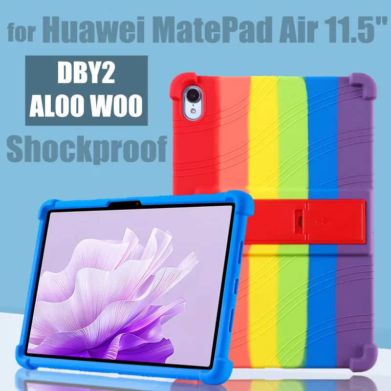 

for HUAWEI MatePad Air 11.5 inch 2023 DBY2-AL00 W00 Cover Tablet Shockproof Case Soft Silicone Adjustable Stand Shell