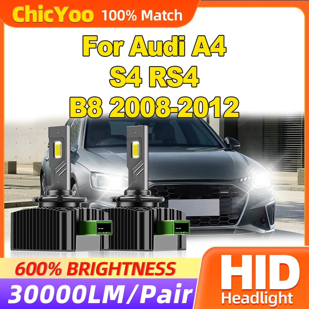 

120W HID Xenon Lights 30000LM LED Car Headlight Bulbs 6000K White Auto Lamps For Audi A4 S4 RS4 B8 2008 2009 2010 2011 2012