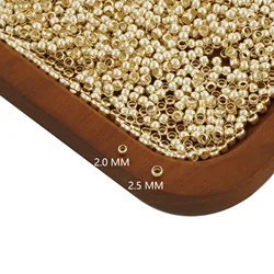 500 Bulk Gold Filled Crimp Beads Tiny Smooth Ball Spacer Bead,2mm,2.5mm,Gold Filled Accessories For Jewelry Making-104032
