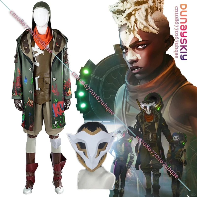 Arcane Ekko Cosplay Costume The Boy Who Shattered Time Game Uniform Game Mask Shoe Outfits Halloween Carnival Suit For Man