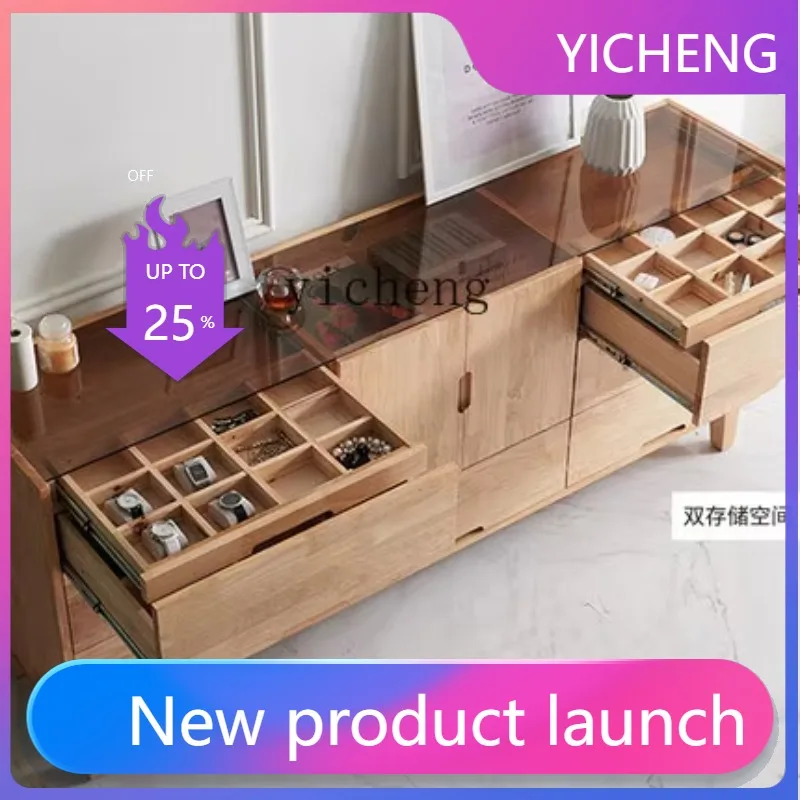 LYY  Nordic pure solid wood dining side cabinet storage cabinet modern simple seven-bucket locker
