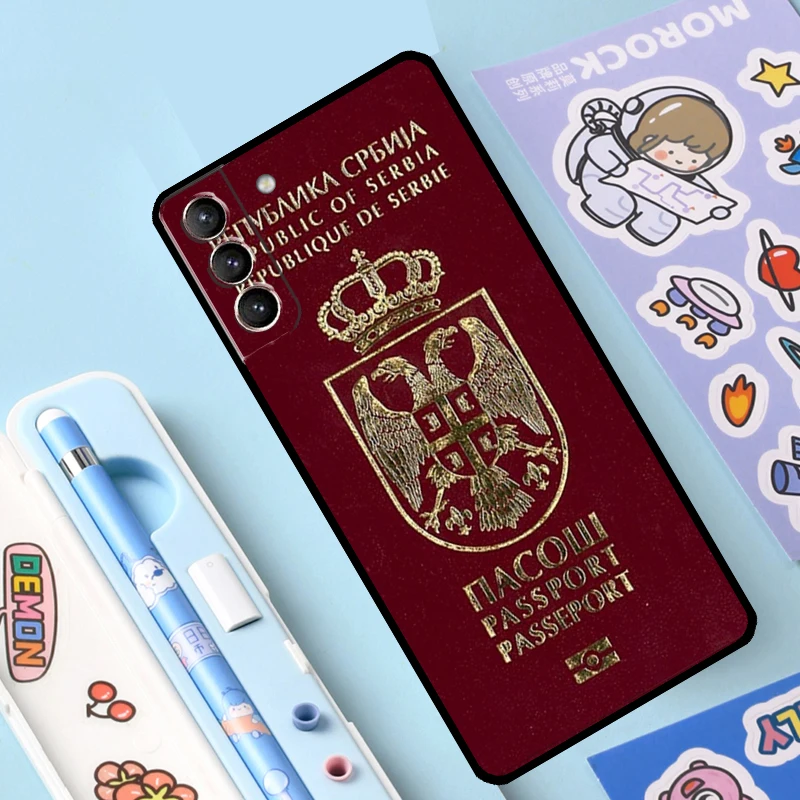 Algerian Russia Serbian Spain Passport Case For Samsung Galaxy S23 S22 Ultra S21 Plus S9 S10 Note 10 20 Ultra S20 S21 FE Cover