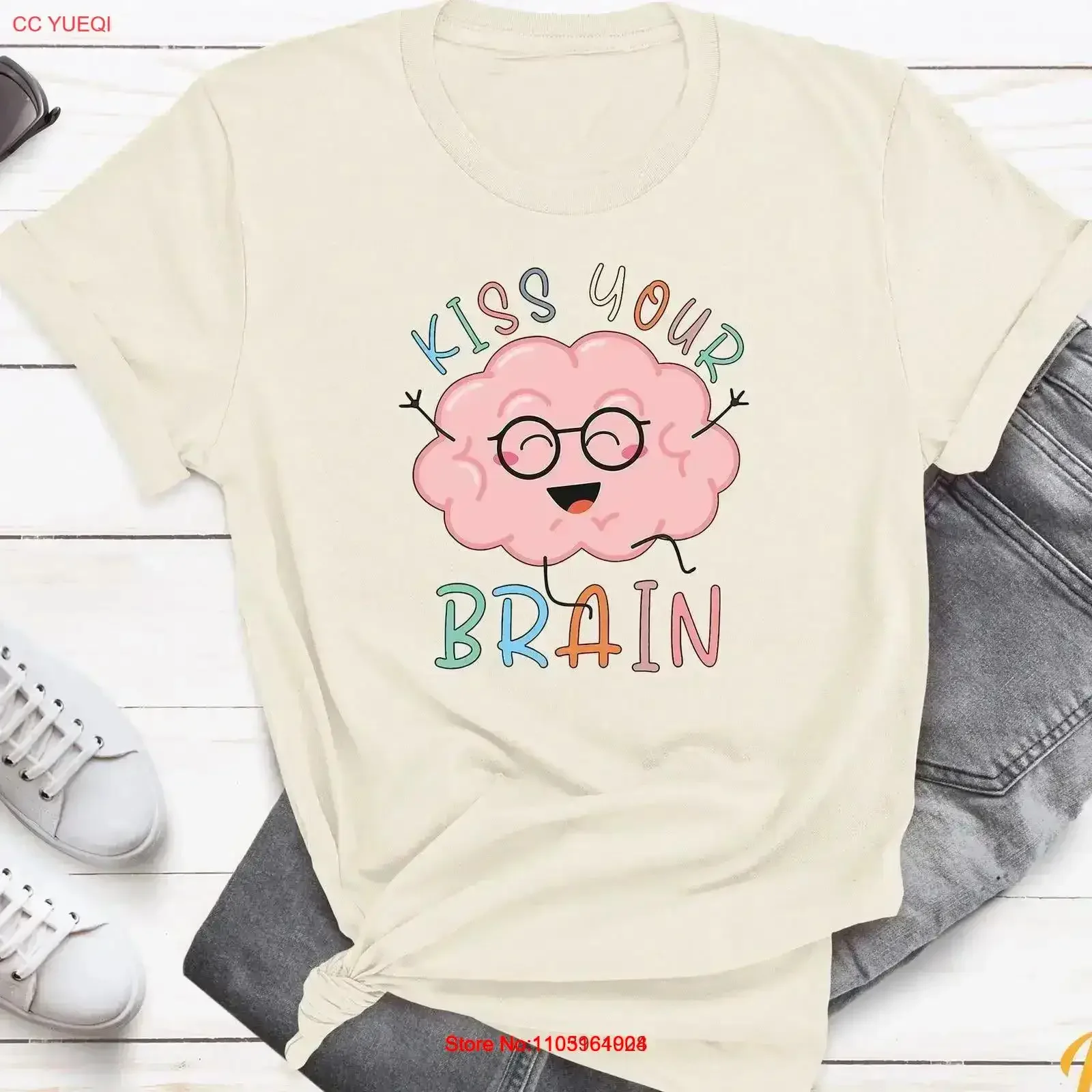 

Футболка «Поцелуй свое мозг», тест на штат психического здоровья, учительская команда, мотивационный консульт, винтажный стираный топ для повседневной носки