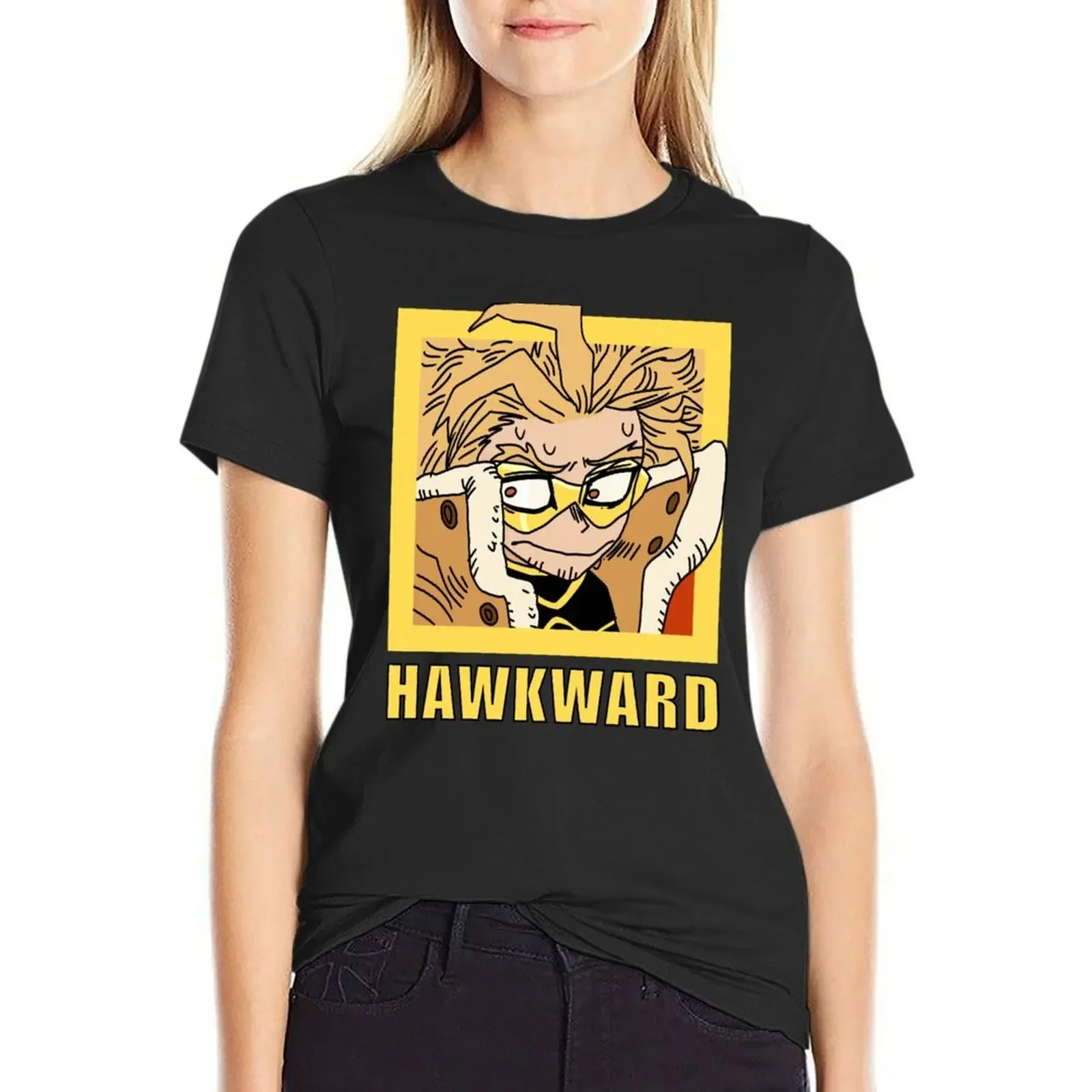 BNHA! Hawks HAWKWARD anime meme t shirt T-Shirt lady clothes female t shirts for Womens