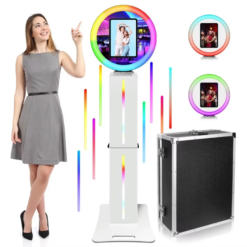 

Flight Case Ipad Photo Booth Kiosk Portable Ring Light Party Roamer Ipad Photo Booth Shell Led Ipad Photo Booth Stand for Party