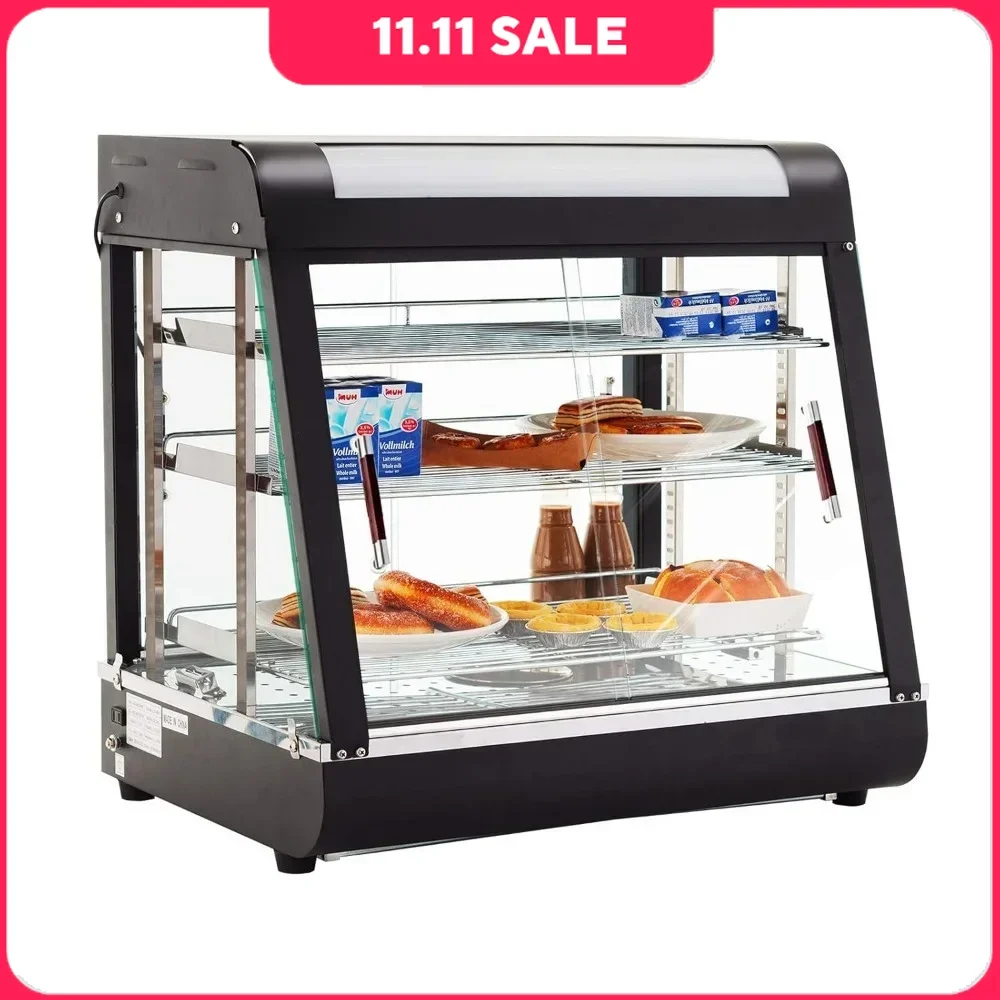 

Food Warmer Display Cases W/ 3 Shelves, 27inch Countertop Commercial, 25-1/2 X 27 X 19in, Refrigerator Display Case