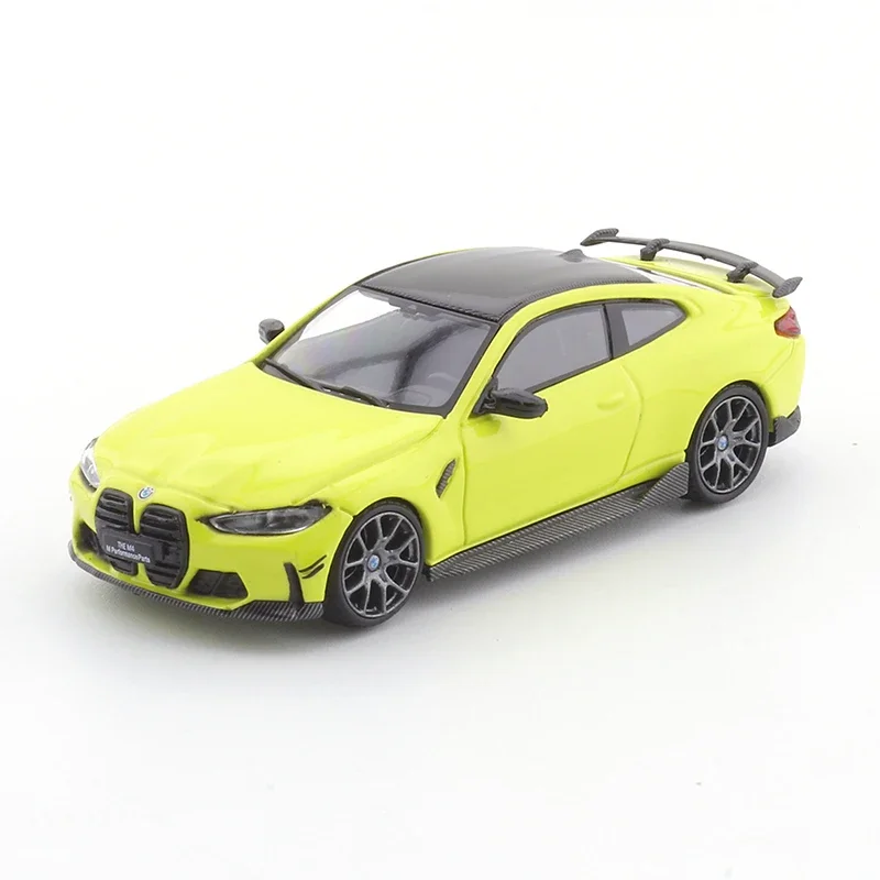 TIME MICRO 1/64 Dream Series BMW M4 Yellow Car Alloy Toys Motor Vehicle Diecast Metal Model Kids Xmas Gift Toys for Boys