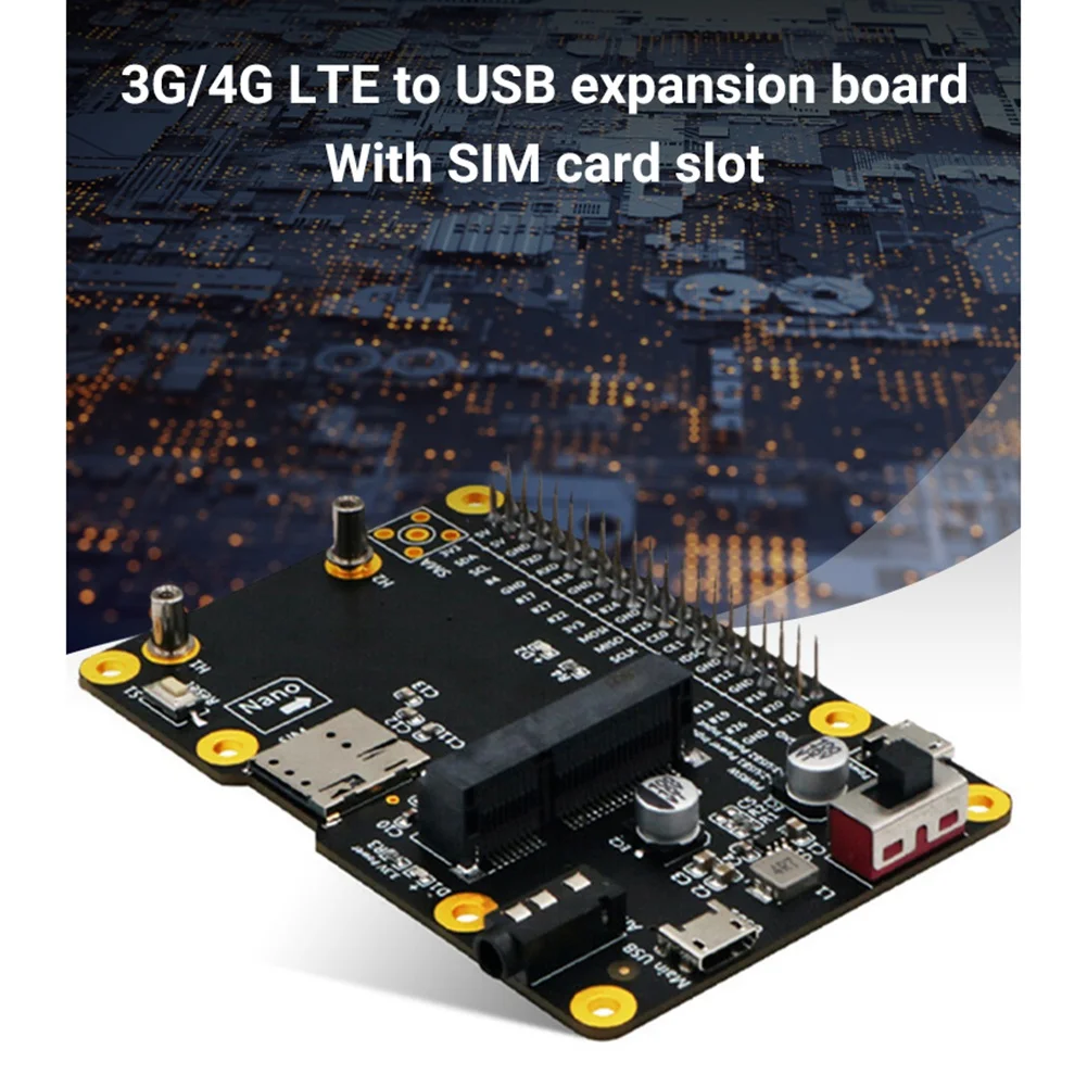 Kartu adaptor vertikal portabel, topi modul Mini 3G/4G/LTE papan ekspansi USB dengan Slot kartu SIM kartu adaptor vertikal untuk Raspberry Pi