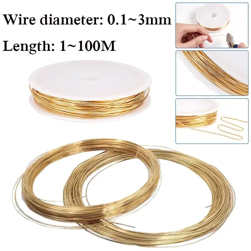 

100M~1M Solid Brass Wire 0.1mm 0.2mm 0.3mm 0.4mm 0.5mm 0.6mm 0.7mm 0.8mm 1mm 1.2mm 1.3mm 1.4mm 1.5mm 1.8mm 2.0mm 2.5mm 3.0mm