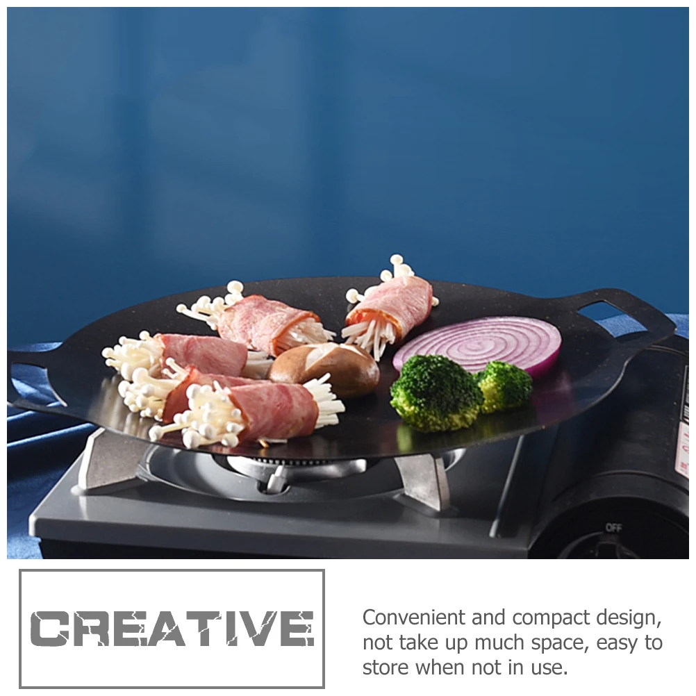 

Induction Cooker Barbecue Tray Non-stick Grill Pan Bbq Meat Frying Easy to Clean Korean Medical Stone Style Round Safe Party