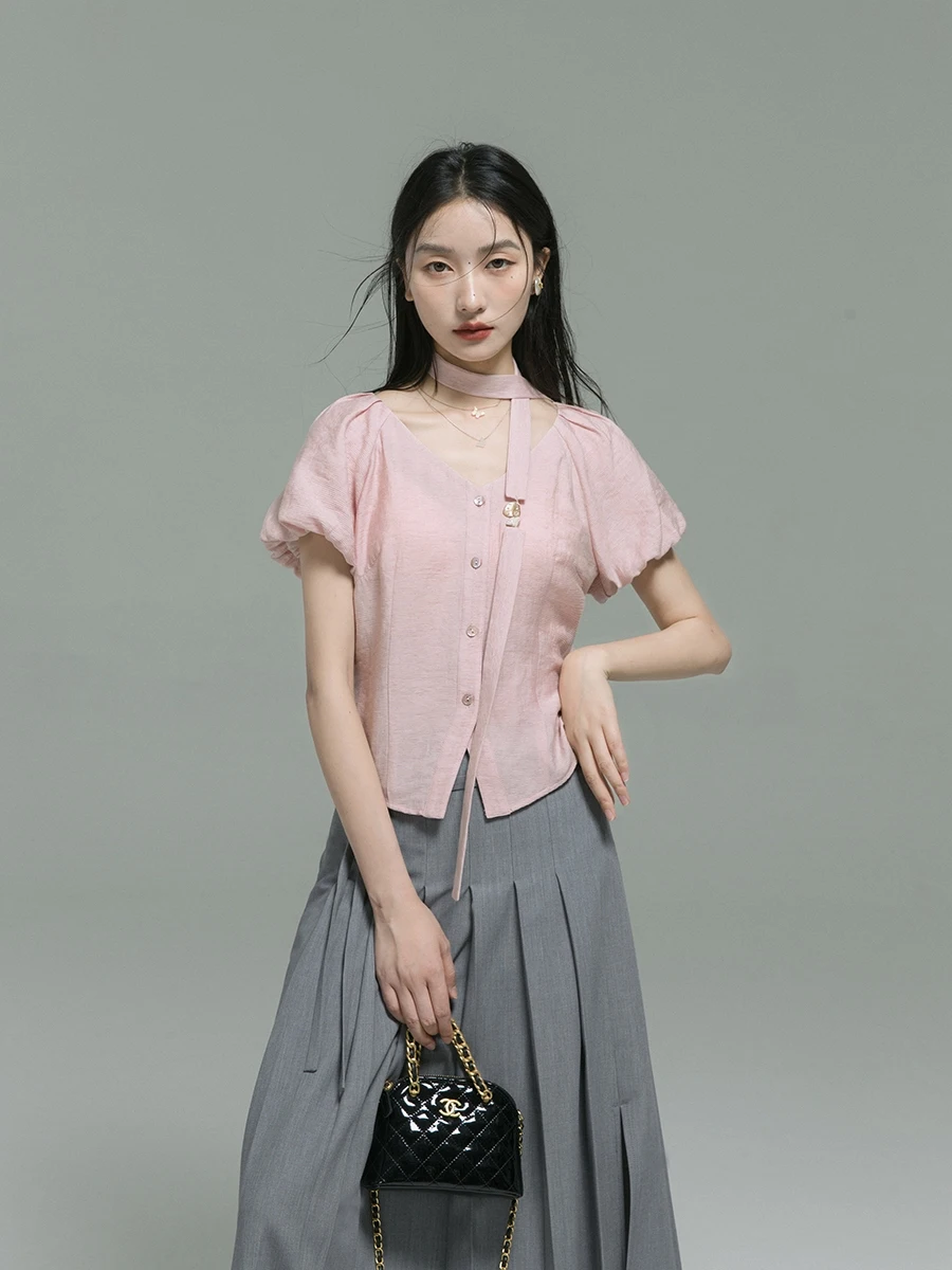 

XINXINYUE Женская летняя рубашка из хлопка и льна с V-образным вырезом, съемными рукавами, стандартной длины, с коротким рукавом, для прохладного лета