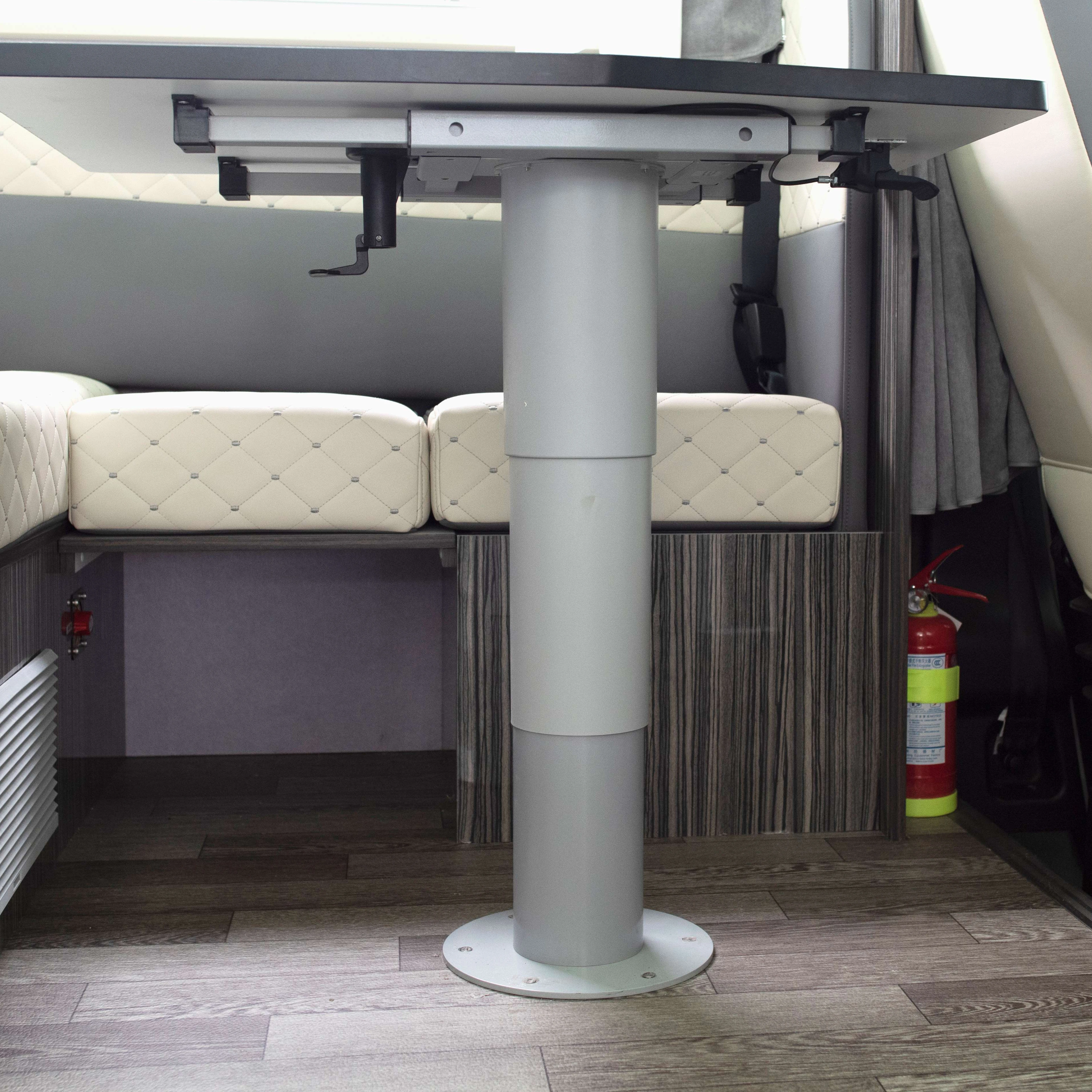 

Affordable Silver Gray Aluminum Lifting Table Leg With Four-way Translation Frame For Camper