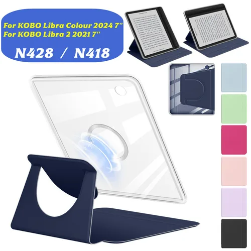 Imagen 1 del producto Funda inteligente desmontable magnética para Kobo Libra Color 2024 Libra 2 2021 7 pulgadas acrílico transparente N428/N418 7 ""EBook carcasa protectora