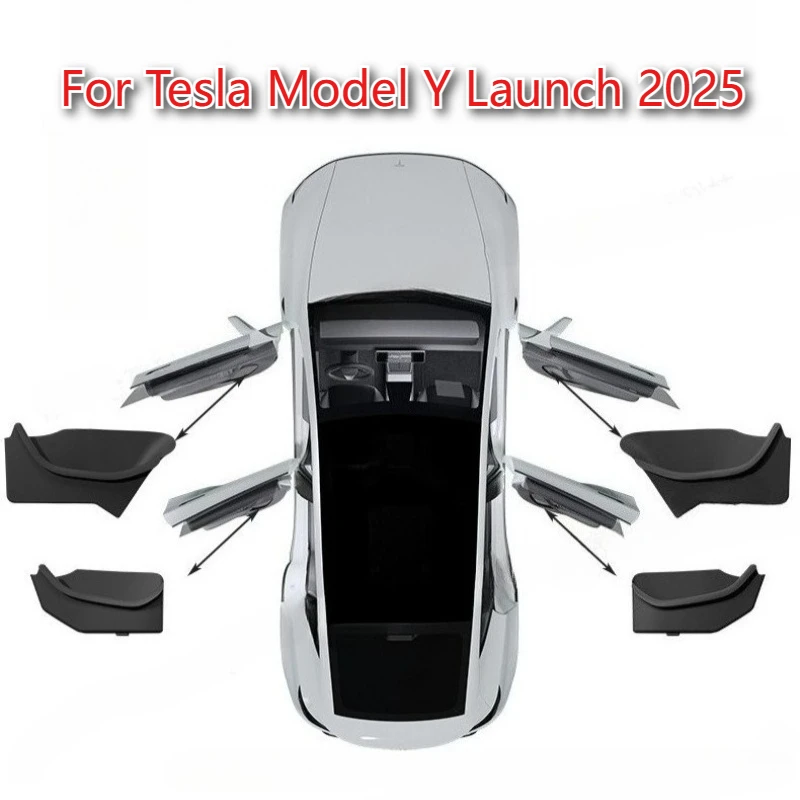 For Tesla Model Y Launch 2025 Upgraded Car Door Storage Box with Emergency Handle TPE All-Inclusive Car Interior Accessories