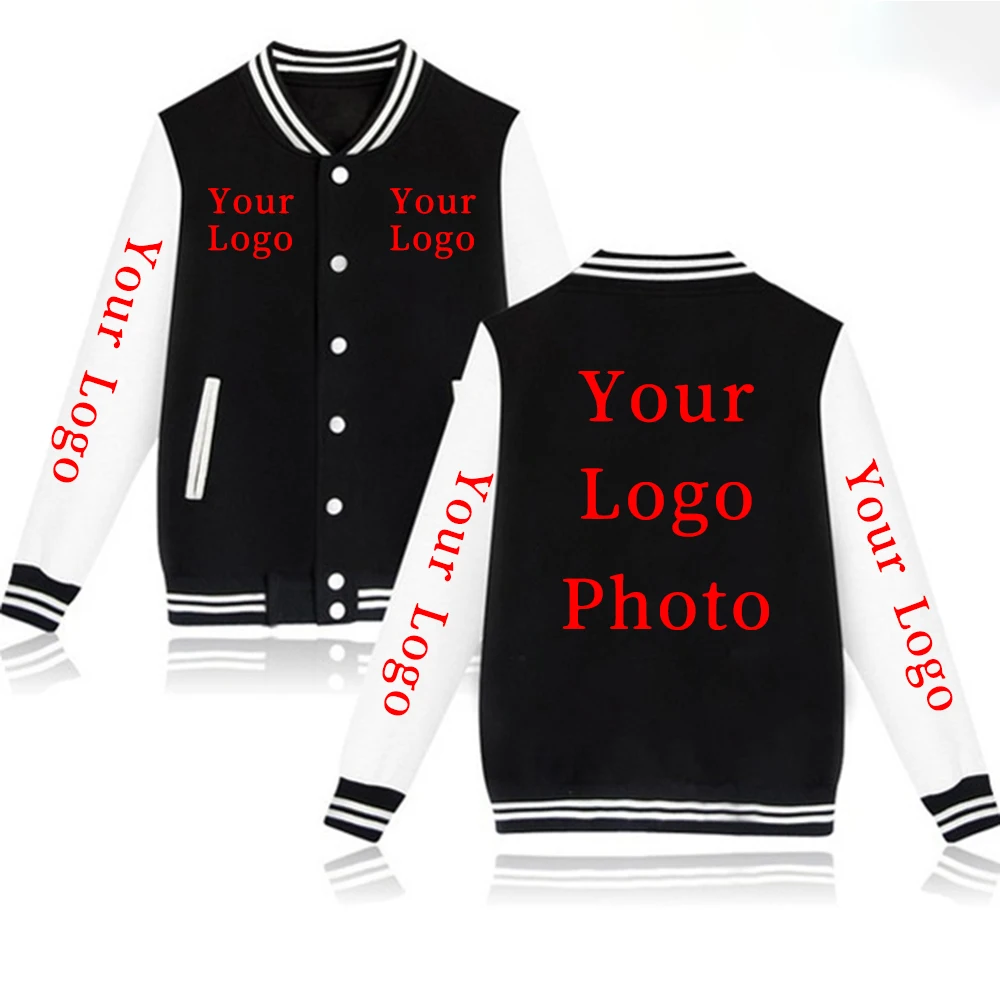 Your Own Design Logo/picture Custom Unisex Diy Winter Baseball Jacket Casual Hoody Clothing Tracksuit Fashion