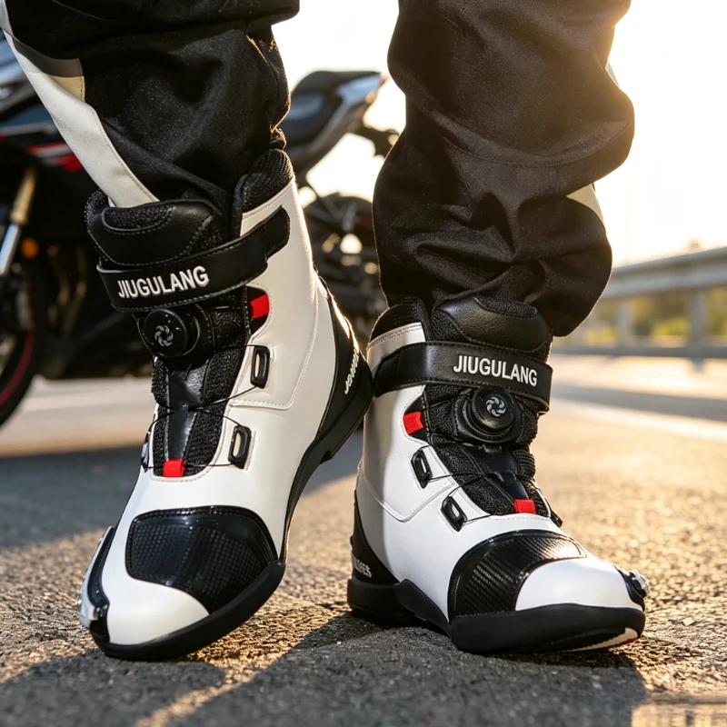 New Professional Motorcycle Protective Riding Boots Men Four Season Anti Slip Wear-resistant Comfortable Motorcycle Riding Shoes