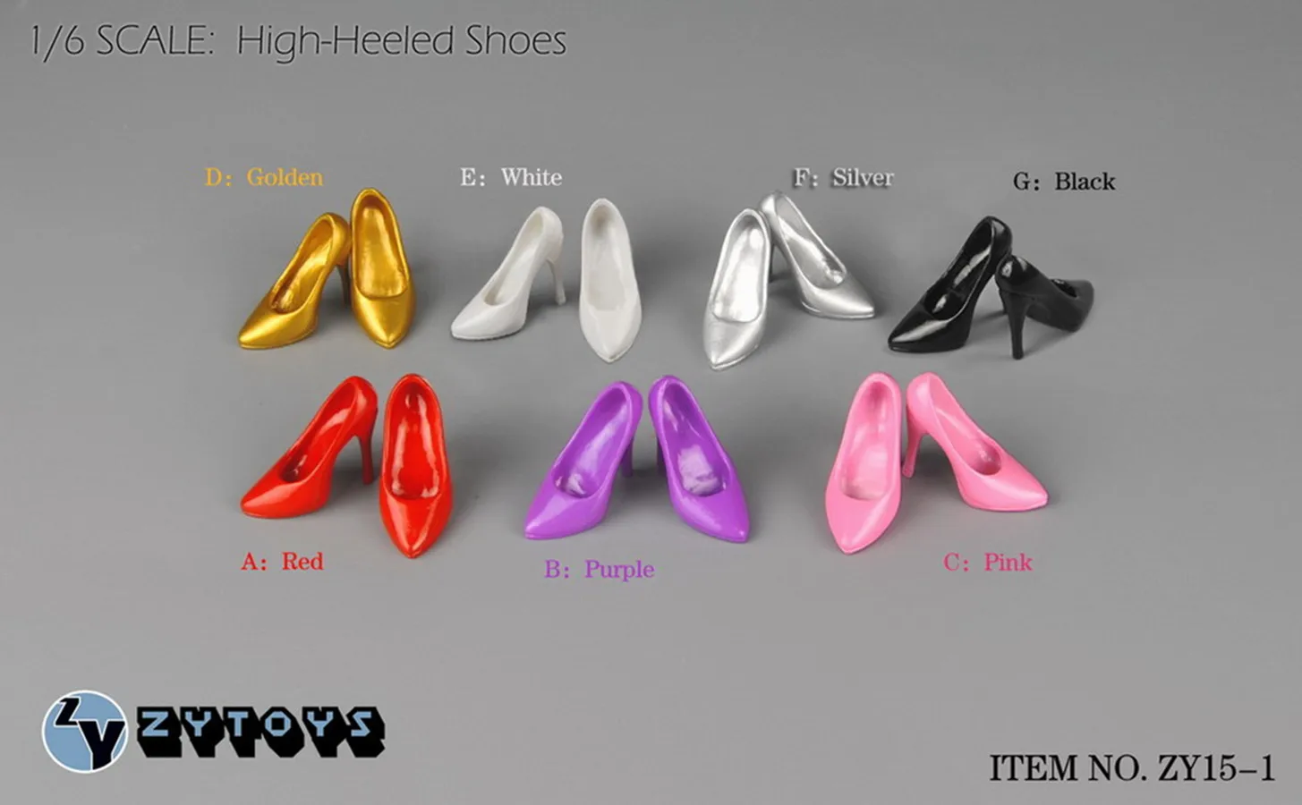 

1/6 Scale Women High Heels Mini Shoes 7 Colors for 12inch Action Figure Female TBL Body OB OD BJD Dolls Dollhouse Decoration