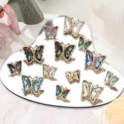 10Pcs Fashion Diamond Crystal Butterfly Metal Button For Suit Jacket Sweater DIY Sewing Decoration Buckle