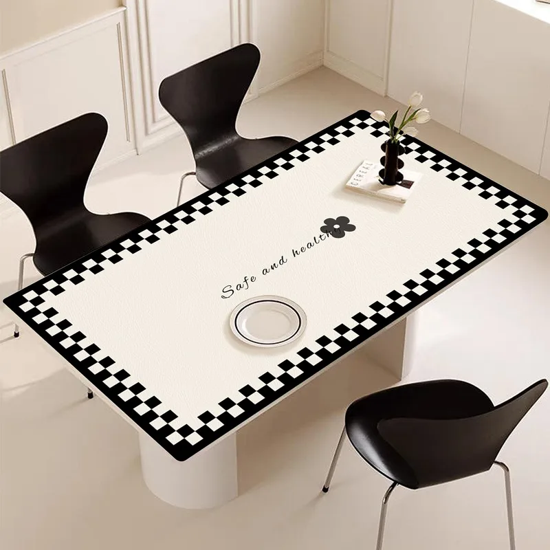 Modern Minimalism Dining Table Mats PVC Waterproof Oil-proof Anti-scald Soft Mat No-wash Easy Clean Coffee Table TV Cabinet Mat