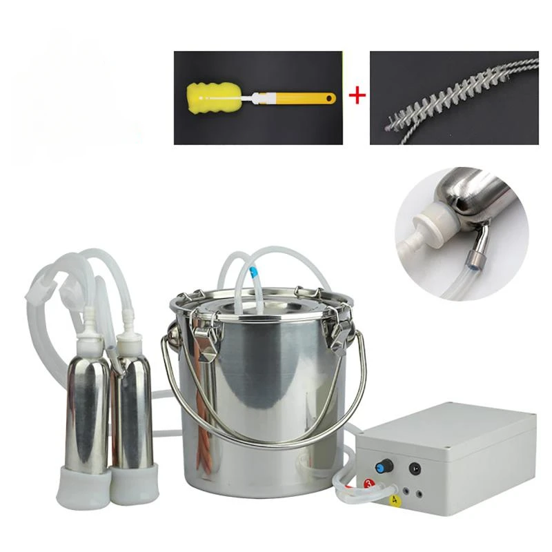 ForStainless Steel Electric Milking Machine Bucket Pulsating Milking Machine for Farm Cows Cattle Goat Vacuum Pump Bucket Tool