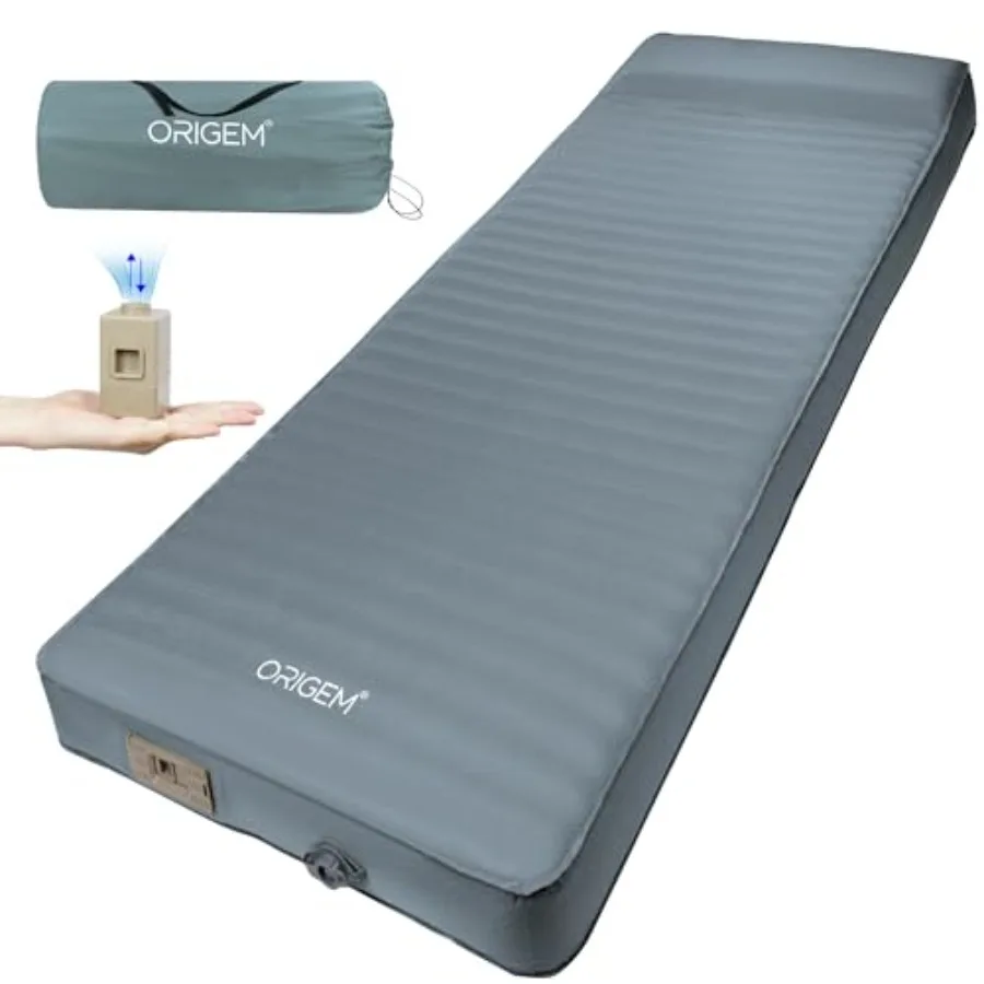 

Self Inflating Sleeping Pad with Electric Pump 4" Ultra-Thick Camping Mattress Foam Campinging Mat for Tent Camping Traveling a