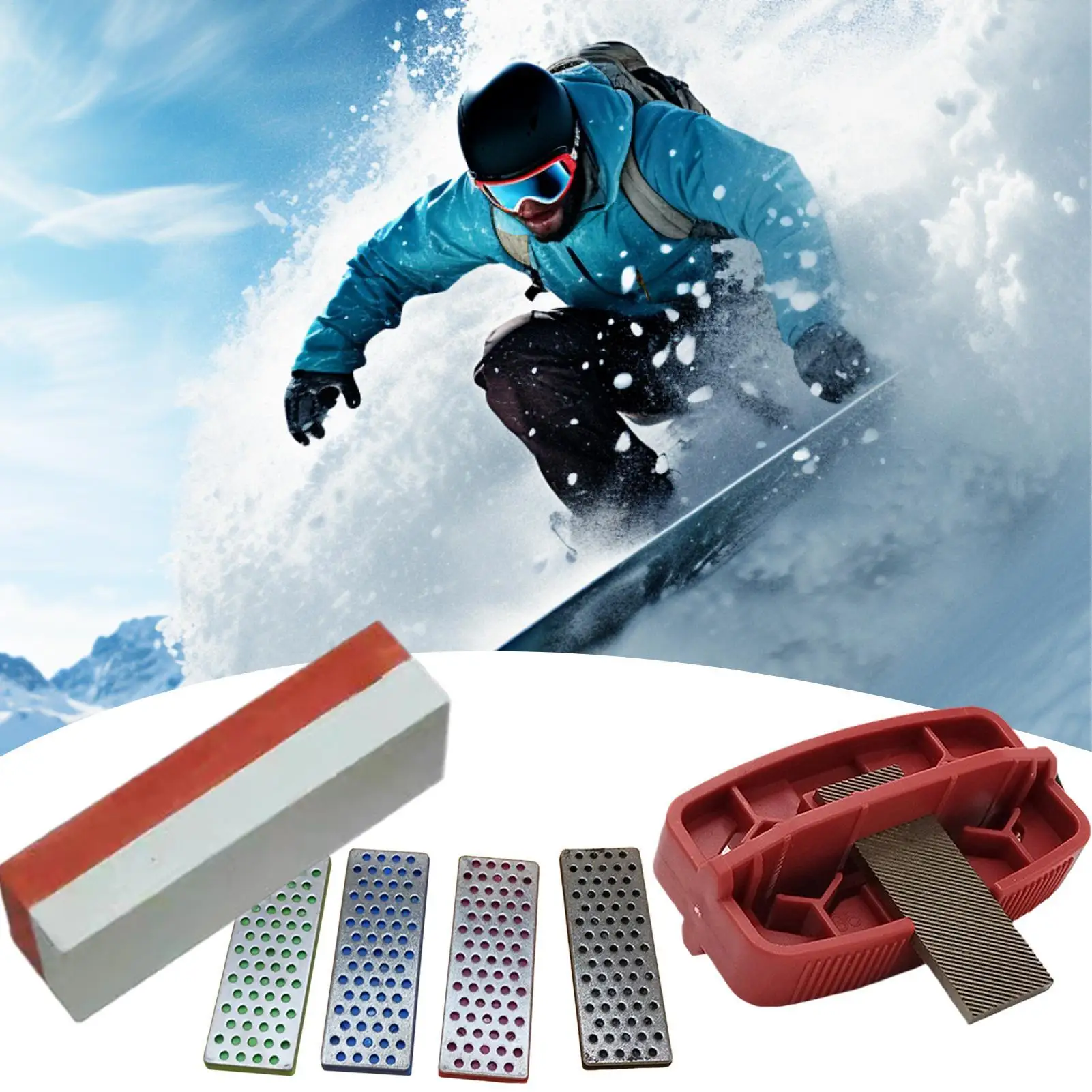Snowboard Edge Bevel Tuning Kit Side Ski Angle Tool Ski Wax Remover Burr Ski Board Edge Sharpener for Supplies Accessories