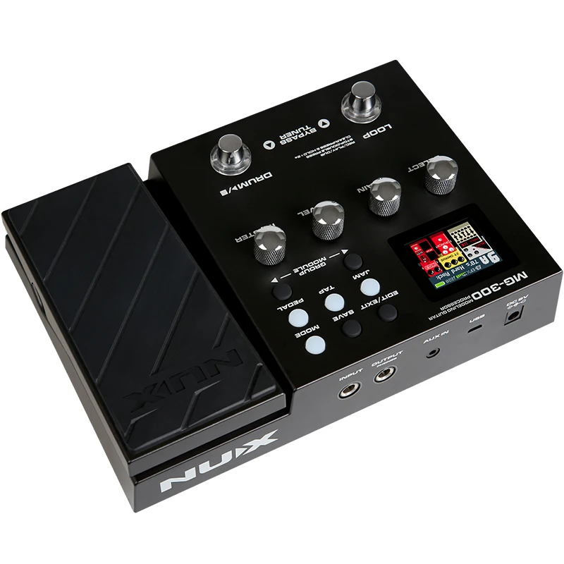 Nux Mg-300 Bass Guitar Effect Pedal Processor Guitar Multi Effect Pedal 56 Drum Beat 60S Loop 3 Bands Eq Musical Instruments